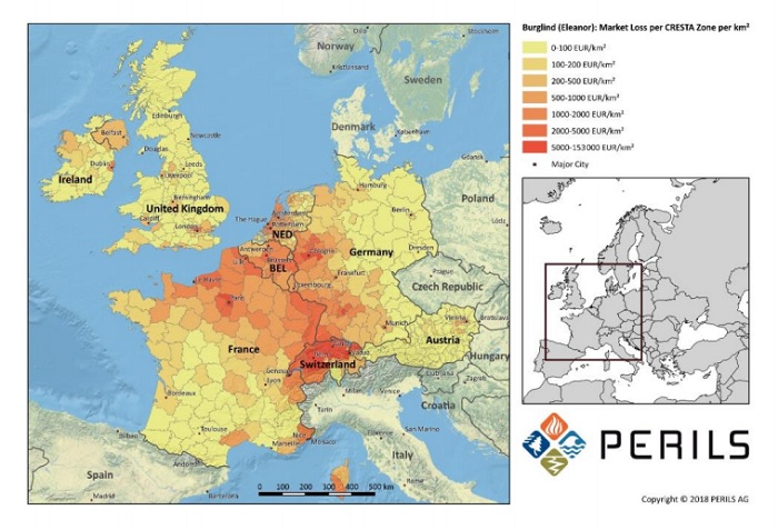 PERILS finalises storm Burglind (Eleanor) industry loss estimate at €756mn